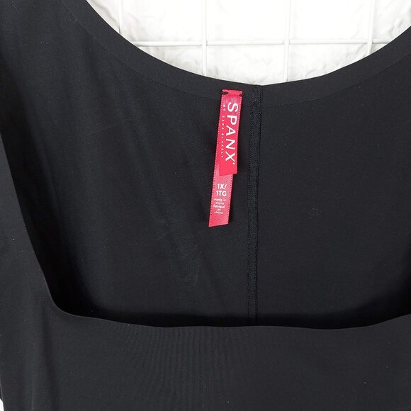 Spanx Thinstincts Open-Bust Mid-Thigh Bodysuit Very Black 10021P - Picture 3 of 6